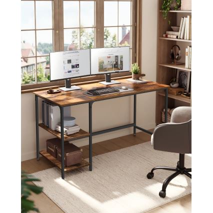 Scrivania SOLEA 140x60 cm marrone/nero