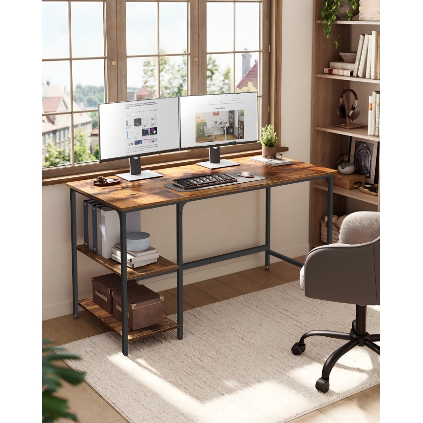 Scrivania SOLEA 140x60 cm marrone/nero