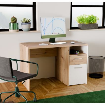 Scrivania URO rovere artigianale/bianco