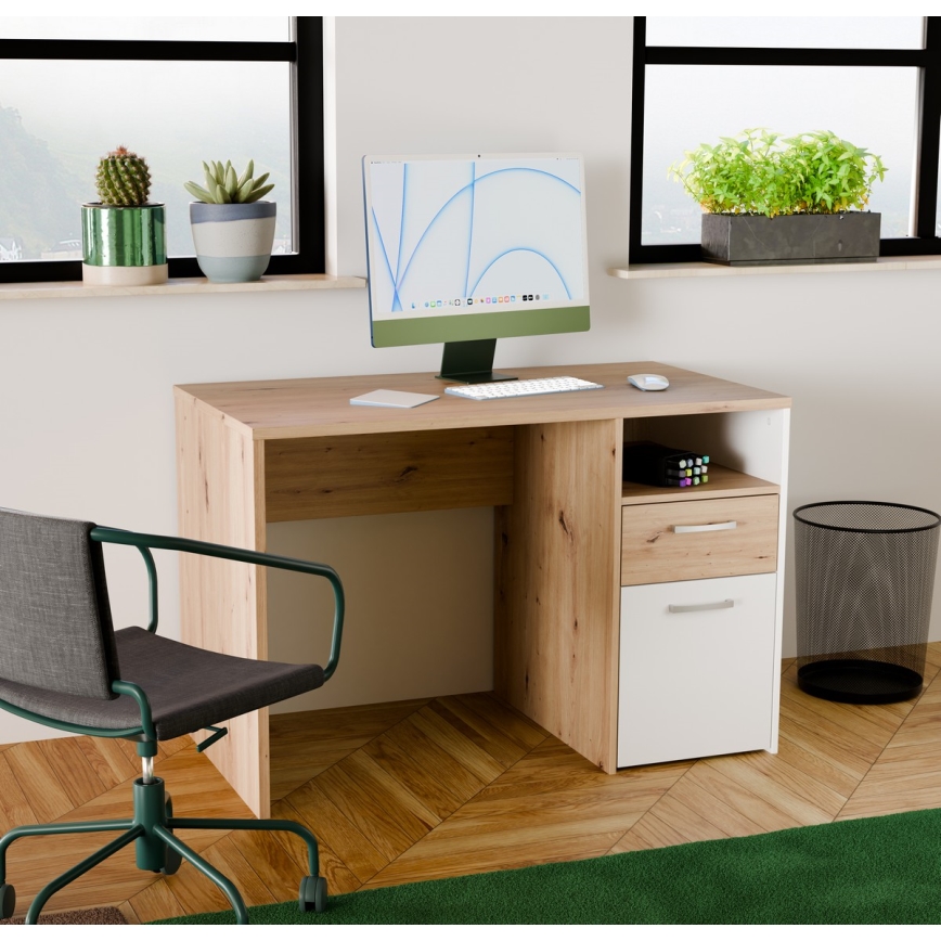 Scrivania URO rovere artigianale/bianco