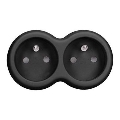 Sdoppiatore di presa 2x 10A, nero