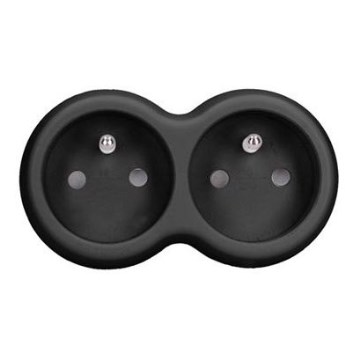 Sdoppiatore di presa 2x 10A, nero