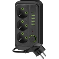 Sdoppiatore di prese con interruttore LINEA 3x230V + 5xUSB A/C SCHUKO 5 m nero
