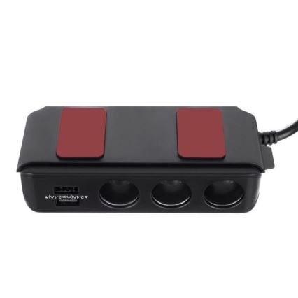 Sdoppiatore per auto 12V + 4x USB con voltmetro 12/24V