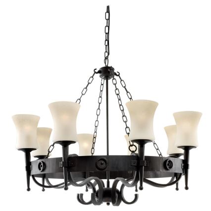 Searchlight - Lampadario a catena CARTWHEEL 8xE27/60W/230V nero