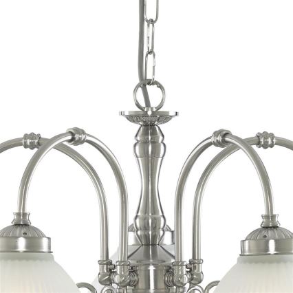 Searchlight - Lampadario a sospensione con catena AMERICAN DINER 5xE14/60W/230V cromo lucido
