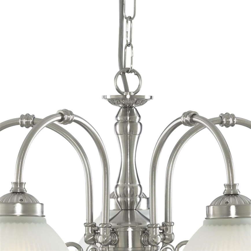 Searchlight - Lampadario a sospensione con catena AMERICAN DINER 5xE14/60W/230V cromo lucido
