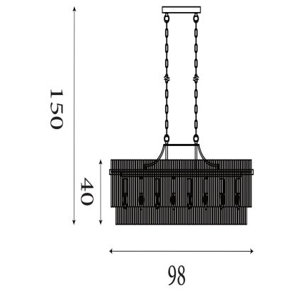 Searchlight - Lampadario a catena LARA 8xE27/60W/230V