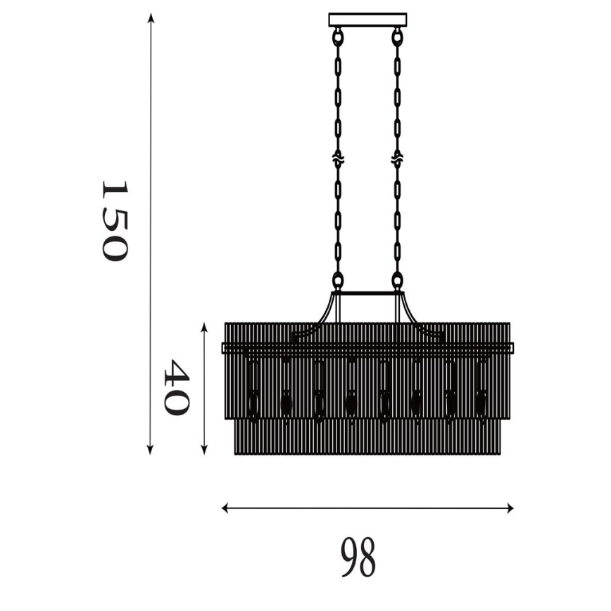 Searchlight - Lampadario a catena LARA 8xE27/60W/230V