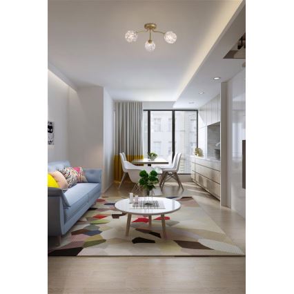 Searchlight - Lampadario a montaggio superficiale ASTRAL 3xG9/33W/230V dorato