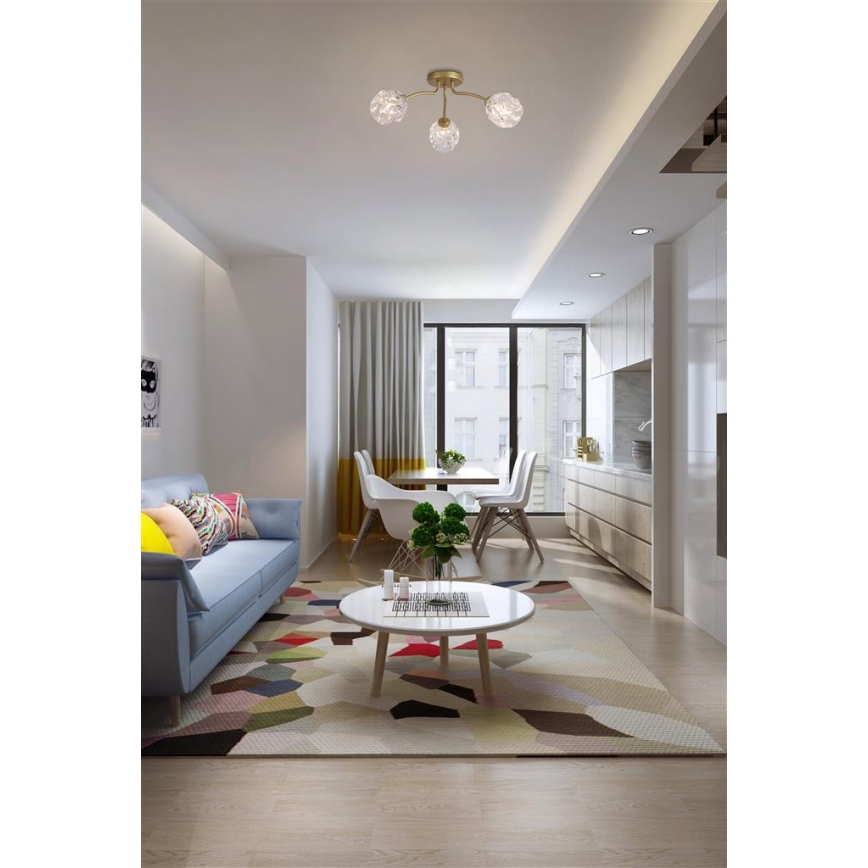 Searchlight - Lampadario a montaggio superficiale ASTRAL 3xG9/33W/230V dorato