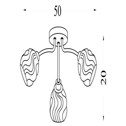 Searchlight - Lampadario a montaggio superficiale ASTRAL 3xG9/33W/230V dorato