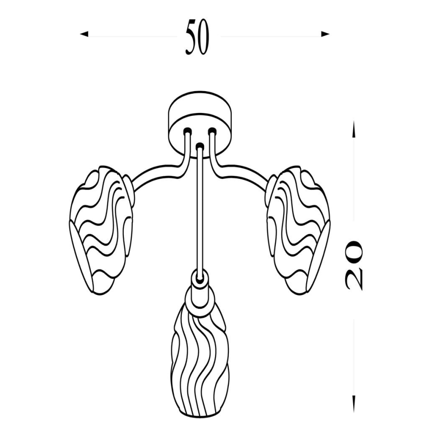 Searchlight - Lampadario a montaggio superficiale ASTRAL 3xG9/33W/230V dorato