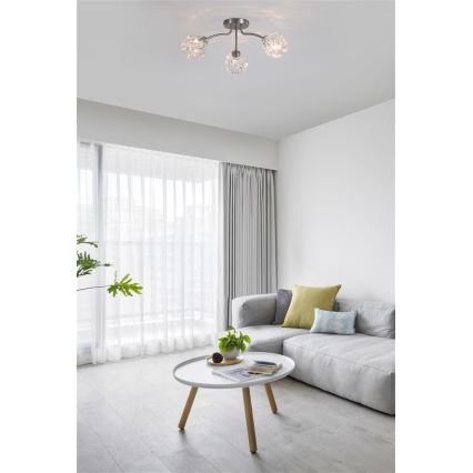 Searchlight - Plafoniera a montaggio superficiale ASTRAL 3xG9/33W/230V cromo satinato