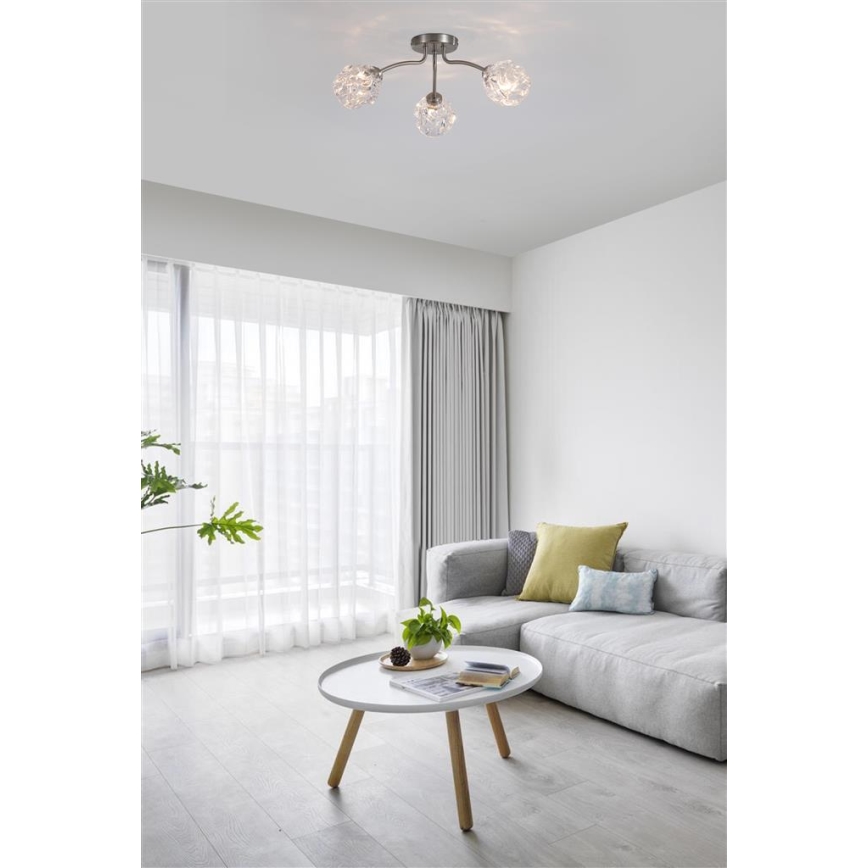 Searchlight - Plafoniera a montaggio superficiale ASTRAL 3xG9/33W/230V cromo satinato