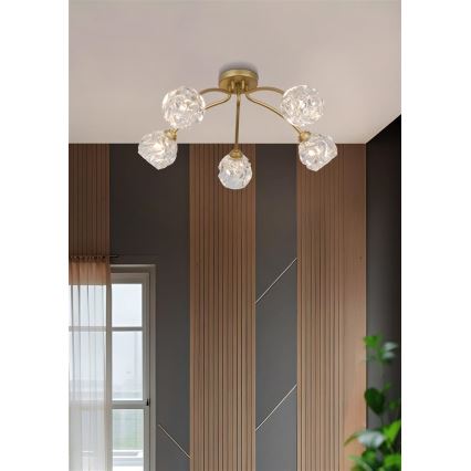 Searchlight - Lampadario a soffitto ASTRAL 5xG9/33W/230V dorato