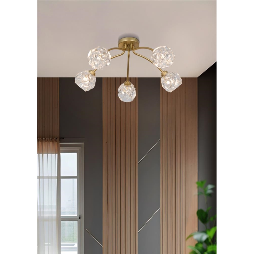 Searchlight - Lampadario a soffitto ASTRAL 5xG9/33W/230V dorato