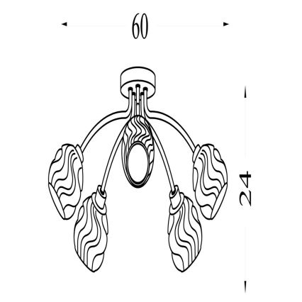 Searchlight - Lampadario a soffitto ASTRAL 5xG9/33W/230V dorato