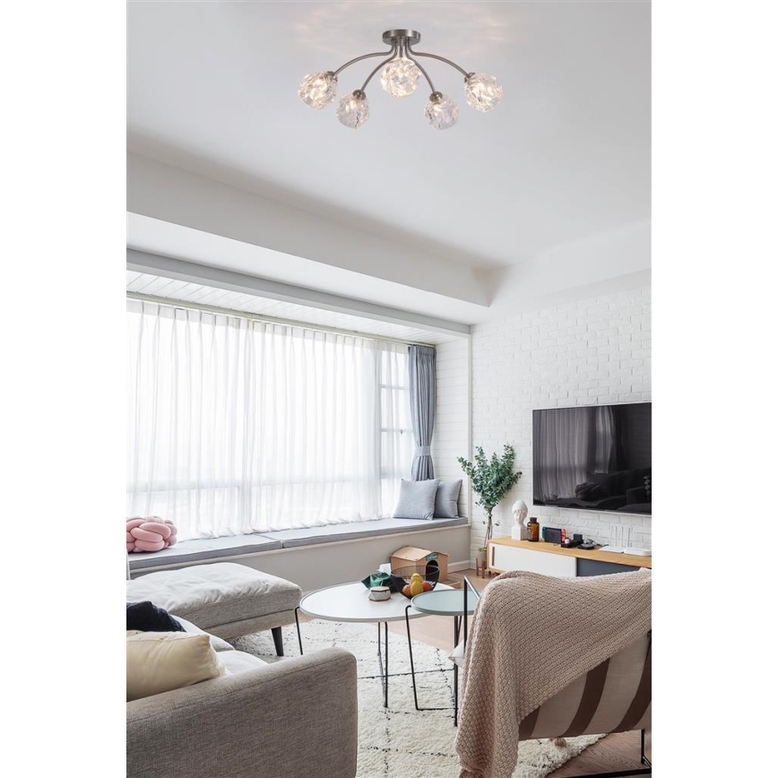 Searchlight - Plafoniera ASTRAL 5xG9/33W/230V, cromo satinato