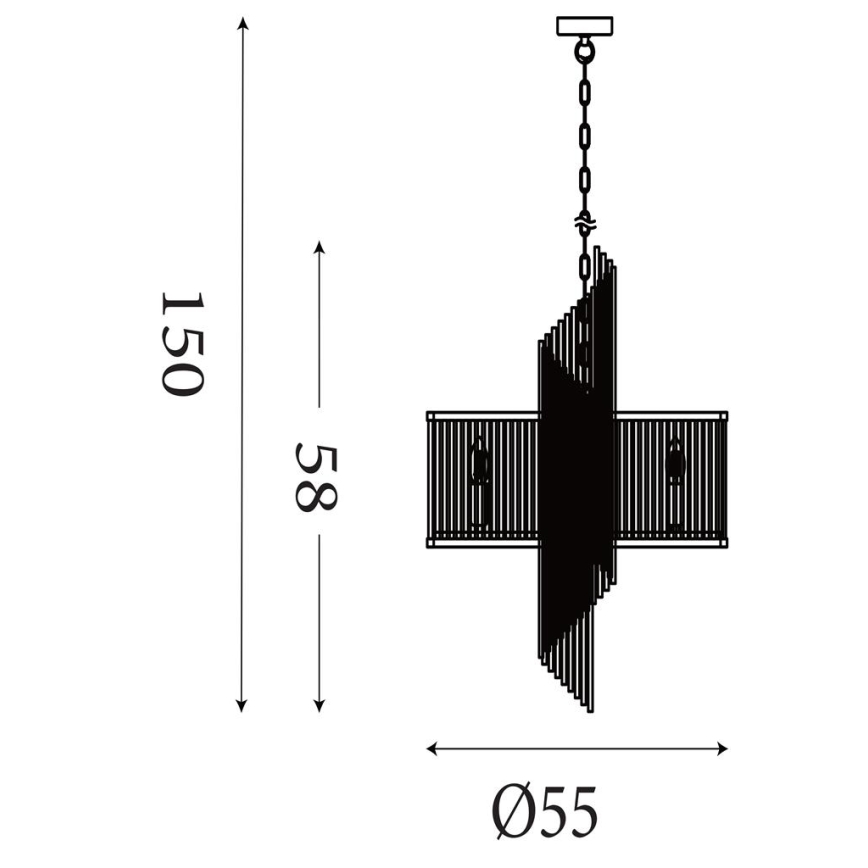 Searchlight - Lampadario a catena LARA 6xE14/60W/230V