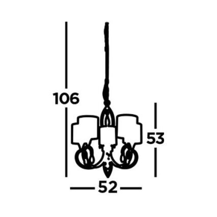 Searchlight - Lampadario a sospensione con catena ALBERTO 5xE14/60W/230V