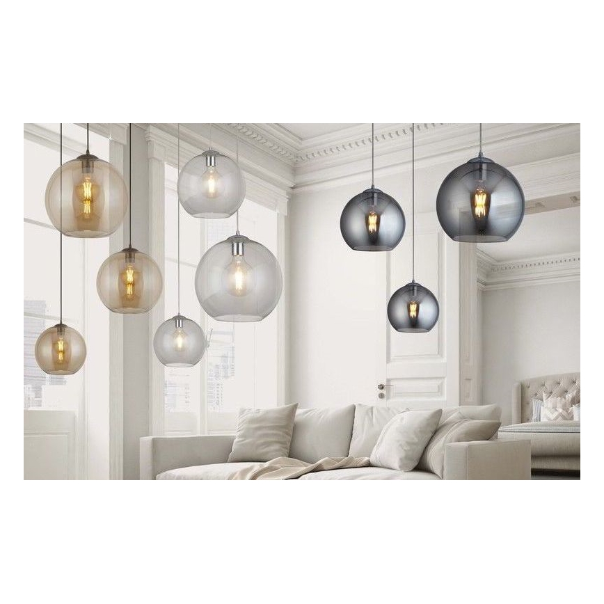 Searchlight - Lampadario a sospensione con filo BALL 1xE27/60W/230V nero