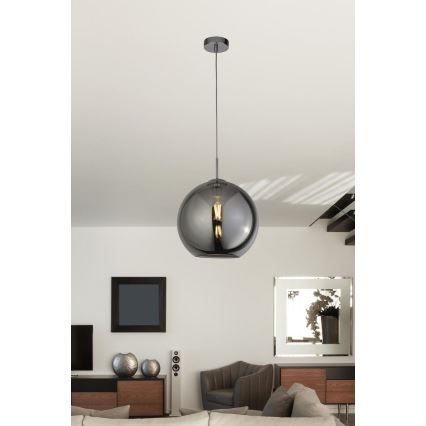 Searchlight - Lampadario a sospensione con filo BALL 1xE27/60W/230V nero