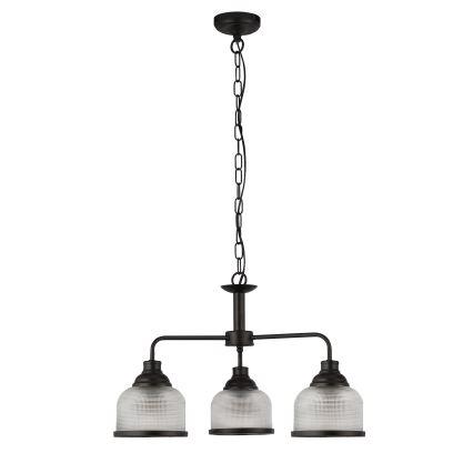 Searchlight - Lampadario a sospensione con catena BISTRO 3xE27/60W/230V nero