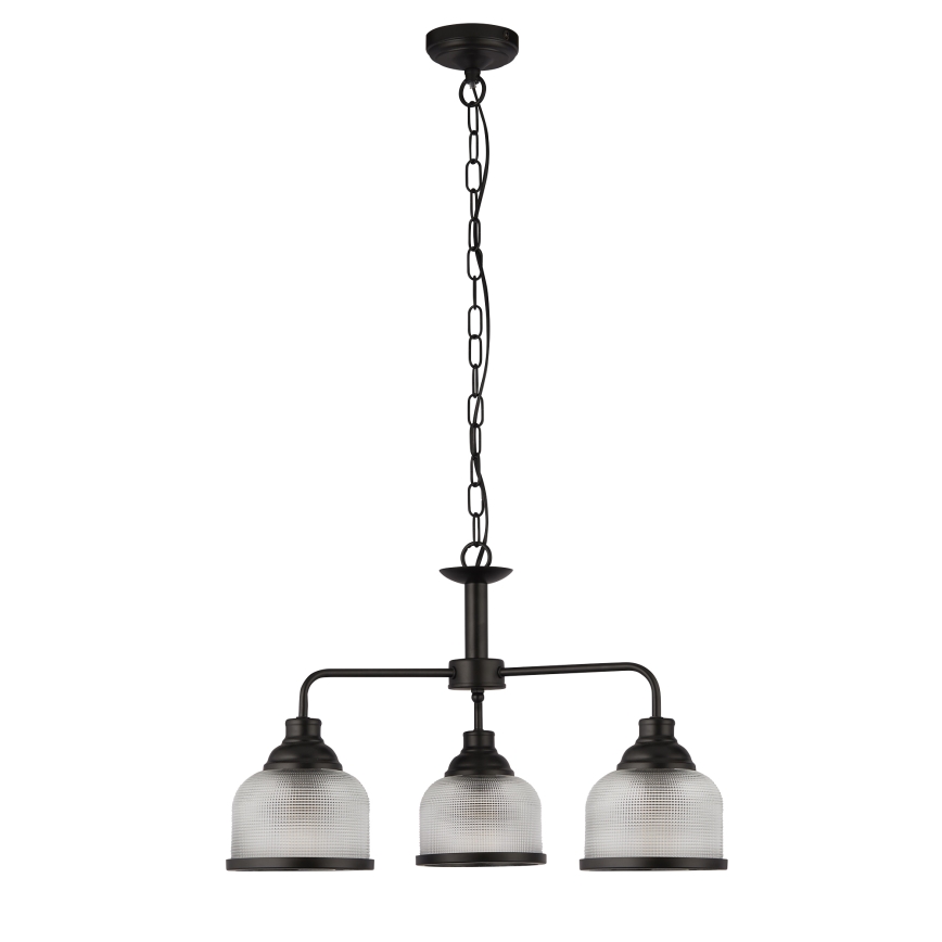 Searchlight - Lampadario a sospensione con catena BISTRO 3xE27/60W/230V nero