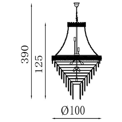 Searchlight - Lampadario a catena LOUIS PHILLIPE 28xE14/60W/230V