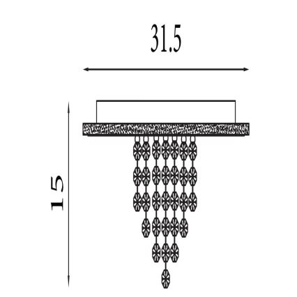 Searchlight - Plafoniera dimmerabile a LED DELUGE LED/20W/230V Ø 31,5 cm oro