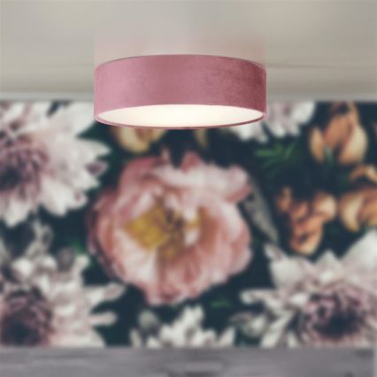 Searchlight  - Lampada da soffitto DRUM 3xE27/60W/230V Rosa