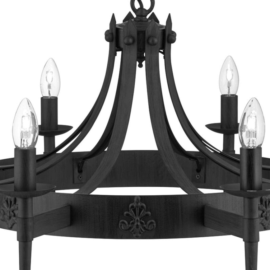 Searchlight - Lampadario a catena CARTWHEEL 8xE14/60W/230V nero