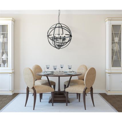 Searchlight - Lampadario a catena ORBIT 6xE14/60W/230V, nero