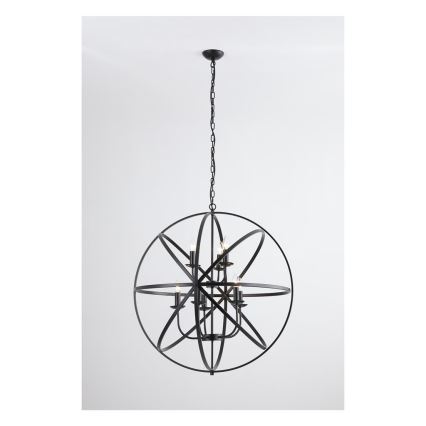 Searchlight - Lampadario a catena ORBIT 8xE14/60W/230V nero