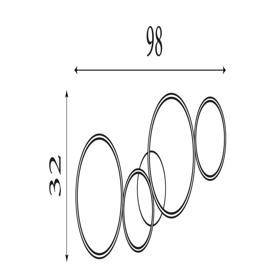 Searchlight - Plafoniera LED dimmerabile CIRQUE LED/37W/230V 3000K 33x97 cm