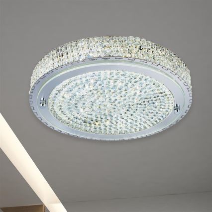 Searchlight - Plafoniera LED FLUSH LED/24W/230V diametro 40 cm cromo