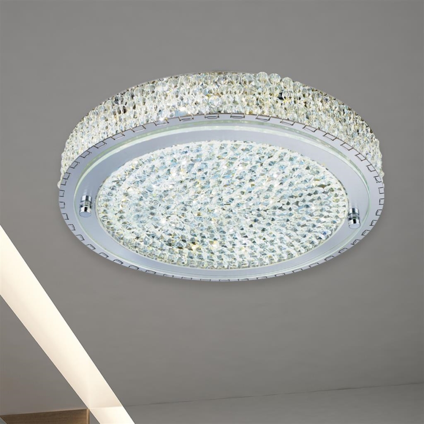 Searchlight - Plafoniera LED FLUSH LED/24W/230V diametro 40 cm cromo