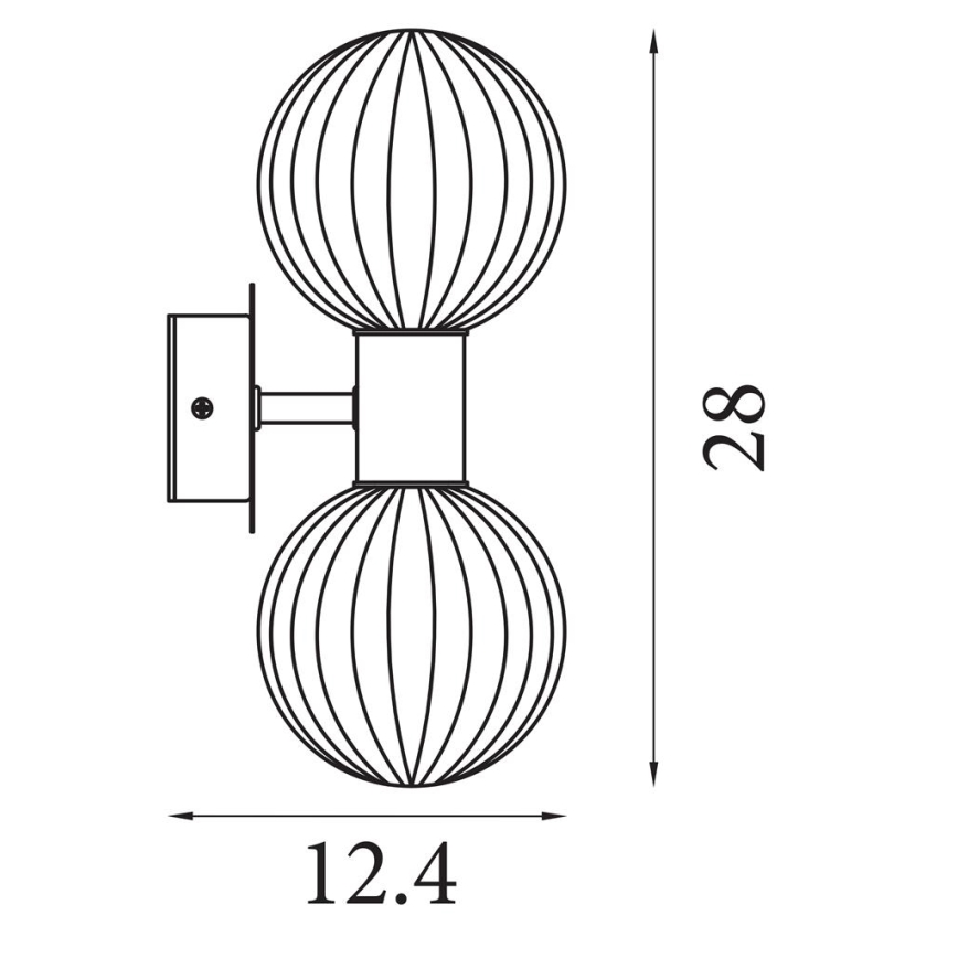 Searchlight - Applique da parete LUMINSPHERE 2xG9/7W/230V ottone