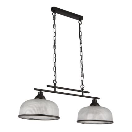 Searchlight - Lampadario a sospensione con catena BISTRO 2xE27/60W/230V nero