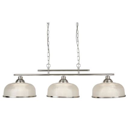 Searchlight - Lampadario a sospensione con catena BISTRO 3xE27/60W/230V cromo lucido
