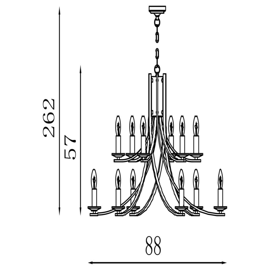 Searchlight - Lampadario a catena ASCONA 12xE14/60W/230V