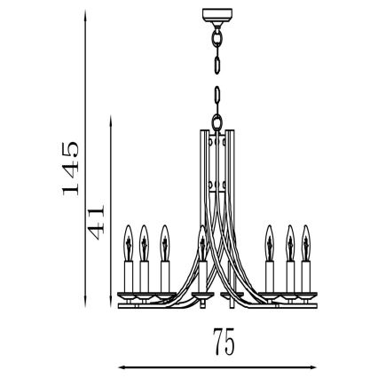 Searchlight - Lampadario con catena ASCONA 8xE14/60W/230V