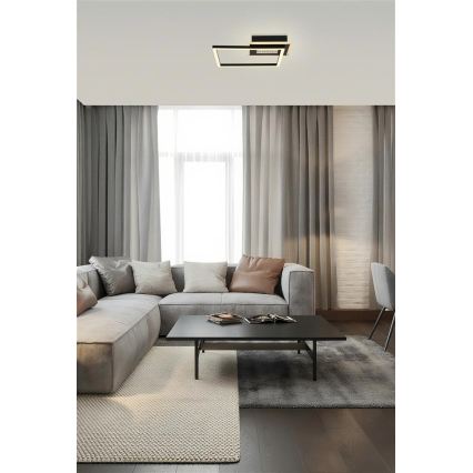 Searchlight - Plafoniera dimmerabile LED QUADRATE LED/24W/230V 36x36 cm nero