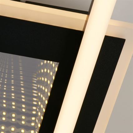 Searchlight - Plafoniera dimmerabile LED QUADRATE LED/24W/230V 36x36 cm nero