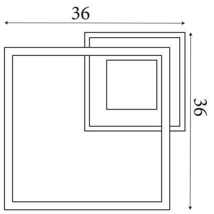 Searchlight - Plafoniera dimmerabile LED QUADRATE LED/24W/230V 36x36 cm nero