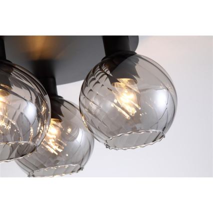 Searchlight - Plafoniera RADIANCE 3xE27/60W/230V Ø 37,5 cm nera