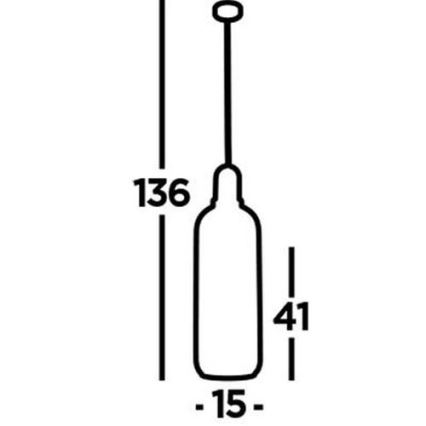 Searchlight - Lampadario a sospensione con filo PIPETTE 1xE27/60W/230V lesklá