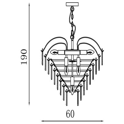 Searchlight - Lampadario a catena FEATHER 10xE14/60W/230V