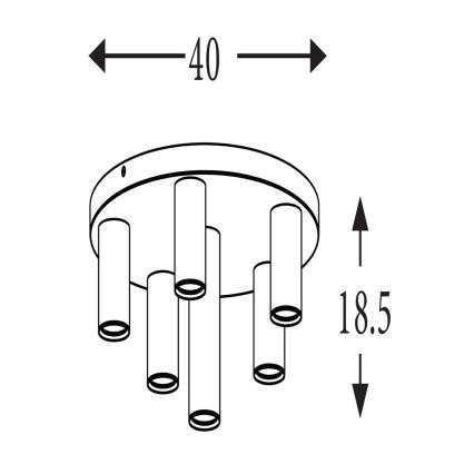 Searchlight - Plafoniera TUBES 6xGU10/10W/230V Ø 40 cm
